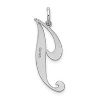 Sterling Silver Rhodium-plated Fancy Script Letter J Initial Charm view 3