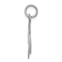 Sterling Silver Rhodium-plated Fancy Script Letter K Initial Charm view 2