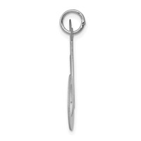 Sterling Silver Rhodium-plated Fancy Script Letter M Initial Charm view 2