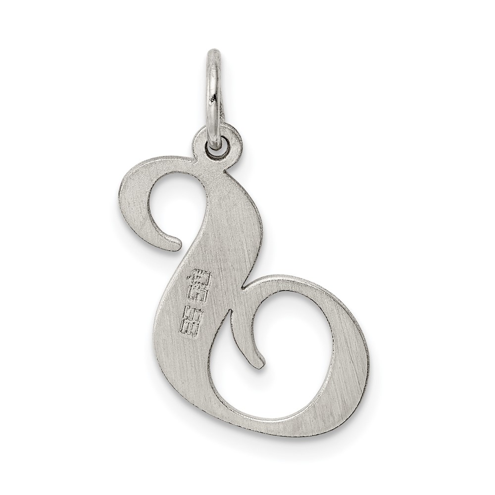 Sterling Silver Rhodium-plated Fancy Script Letter S Initial Charm (QC5090S)