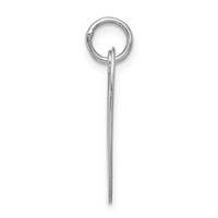 Sterling Silver Rhodium-plated Fancy Script Letter V Initial Charm view 2