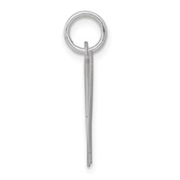 Sterling Silver Rhodium-plated Fancy Script Letter W Initial Charm view 2