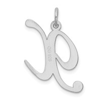 Sterling Silver Rhodium-plated Fancy Script Letter X Initial Charm view 3