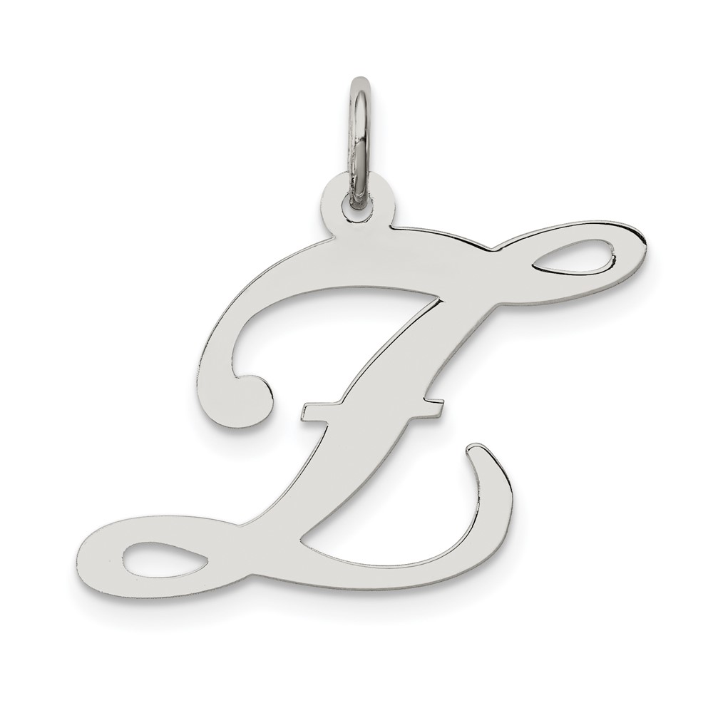 Sterling Silver Rhodium-plated Fancy Script Letter Z Initial Charm (QC5090Z)