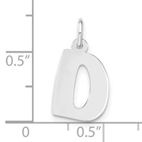 Sterling Silver Bubble Block Initial D Charm view 3