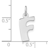 Sterling Silver Bubble Block Initial F Charm view 3