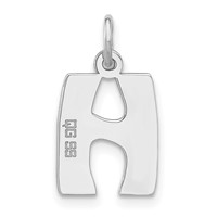Sterling Silver Polished Bubble Block Initial H Charm view 4