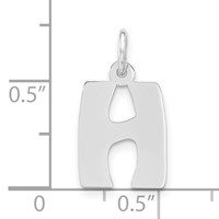 Sterling Silver Polished Bubble Block Initial H Charm view 3