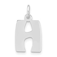Sterling Silver Polished Bubble Block Initial H Charm view 1