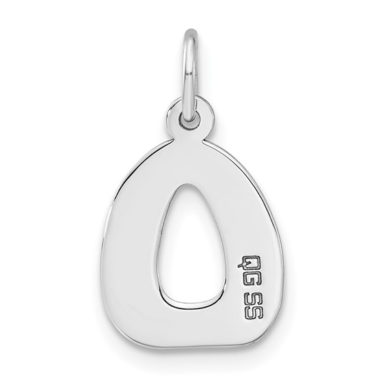 Sterling Silver Bubble Block Initial O Charm