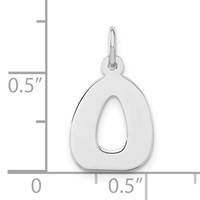 Sterling Silver Bubble Block Initial O Charm view 3