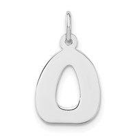 Sterling Silver Bubble Block Initial O Charm view 1
