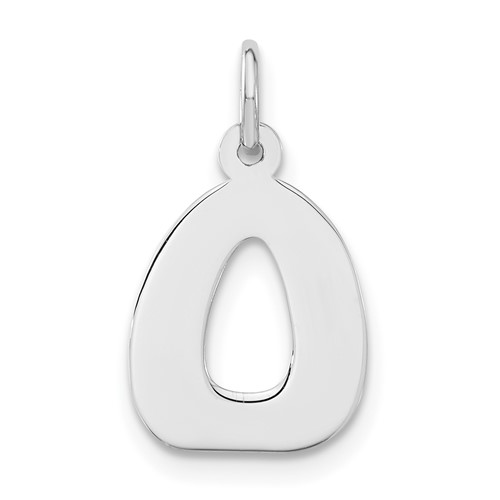 Sterling Silver Bubble Block Initial O Charm