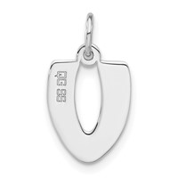 Sterling Silver Polished Bubble Block Initial V Charm view 4