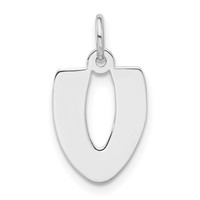 Sterling Silver Polished Bubble Block Initial V Charm view 1
