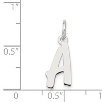 Sterling Silver Rhodium-plated Letter a Initial Charm view 4