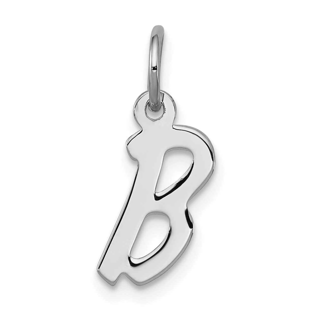 Sterling Silver Rhodium-plated Letter B Initial Charm (QC5092B)