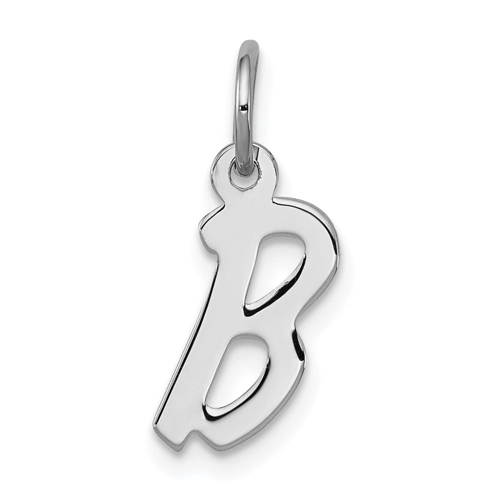 Sterling Silver Rhodium-plated Letter B Initial Charm (QC5092B)