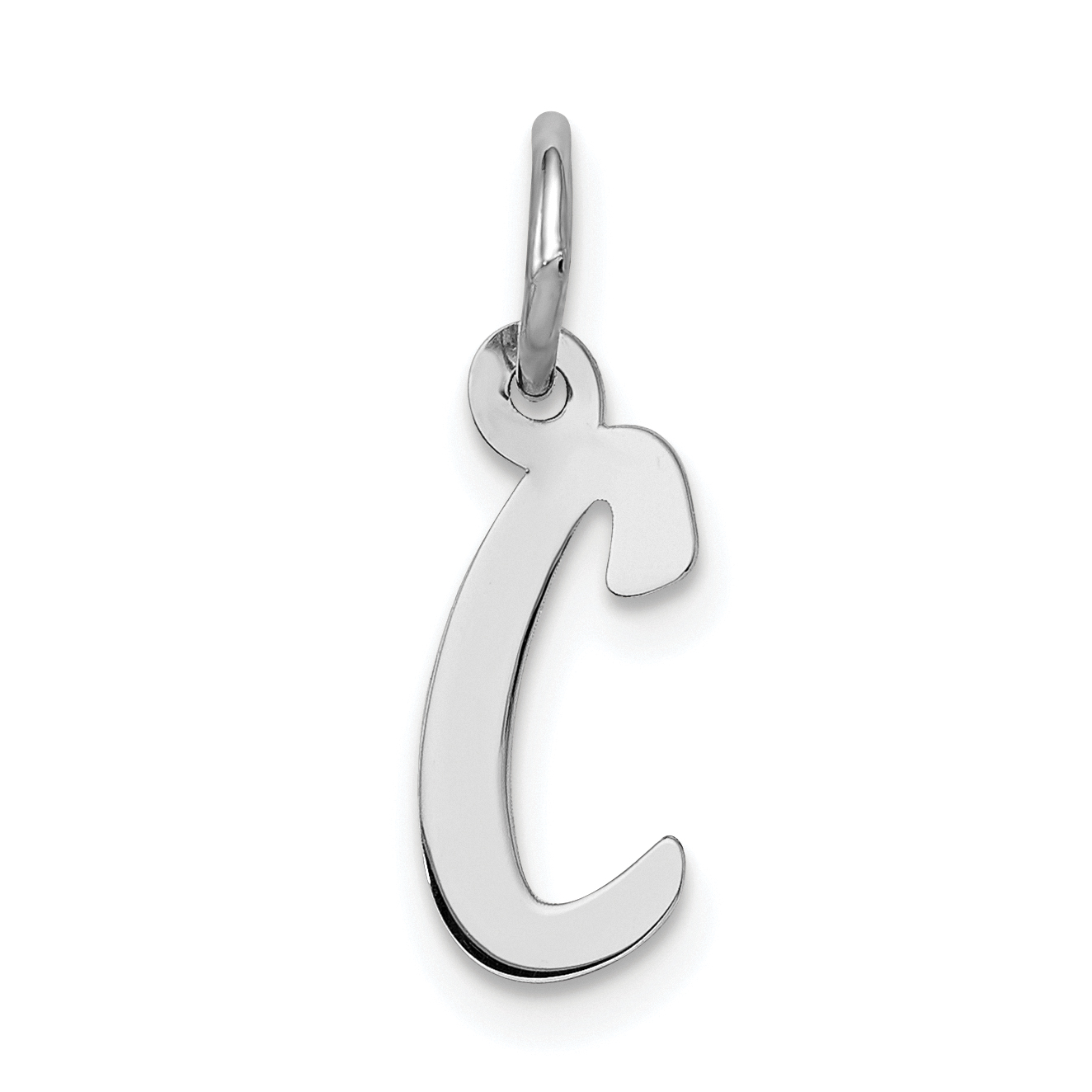 Sterling Silver Rhodium-plated Letter C Initial Charm (QC5092C)