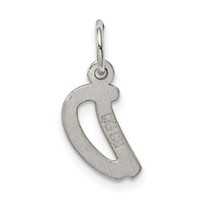 Sterling Silver Rhodium-plated Letter D Initial Charm view 4