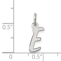Sterling Silver Rhodium-plated Letter E Initial Charm view 3