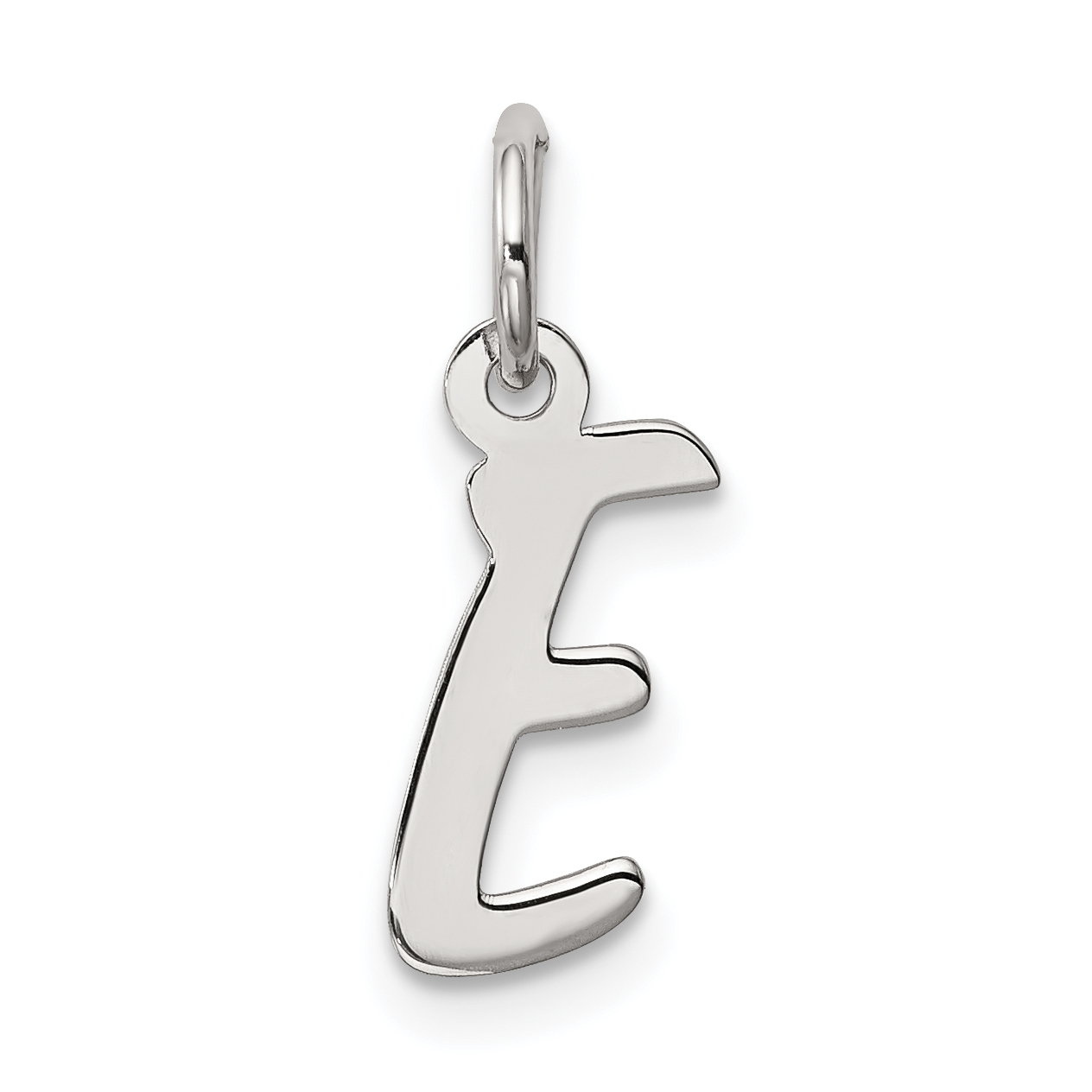 Sterling Silver Rhodium-plated Letter E Initial Charm (QC5092E)