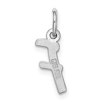 Sterling Silver Rhodium-plated Letter F Initial Charm view 4