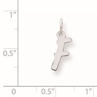 Sterling Silver Rhodium-plated Letter F Initial Charm view 3