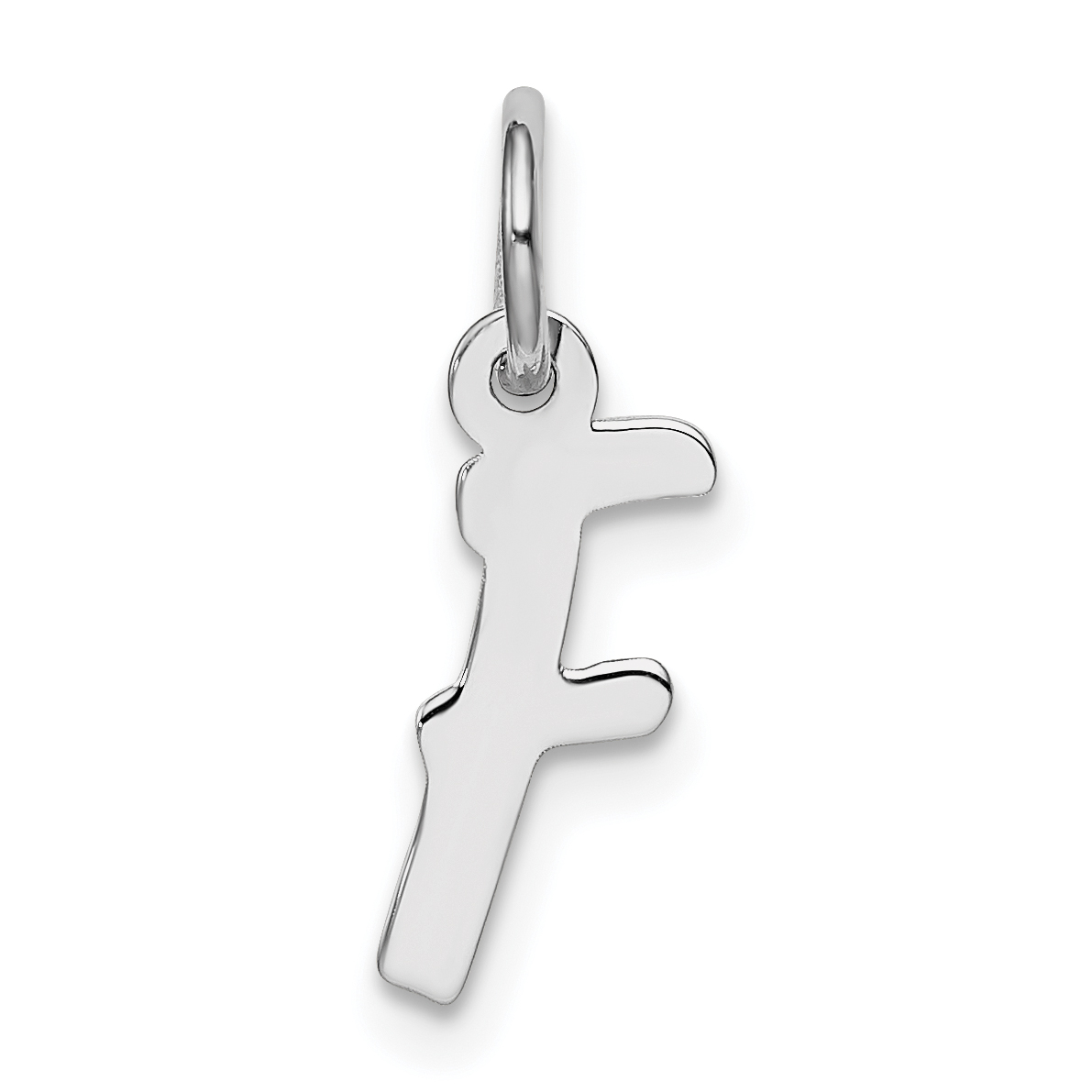 Sterling Silver Rhodium-plated Letter F Initial Charm (QC5092F)