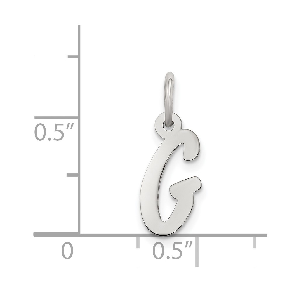 Sterling Silver Rhodium-plated Letter G Initial Charm (QC5092G)