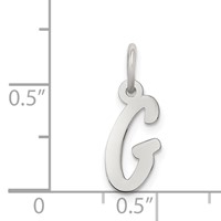 Sterling Silver Rhodium-plated Letter G Initial Charm view 4