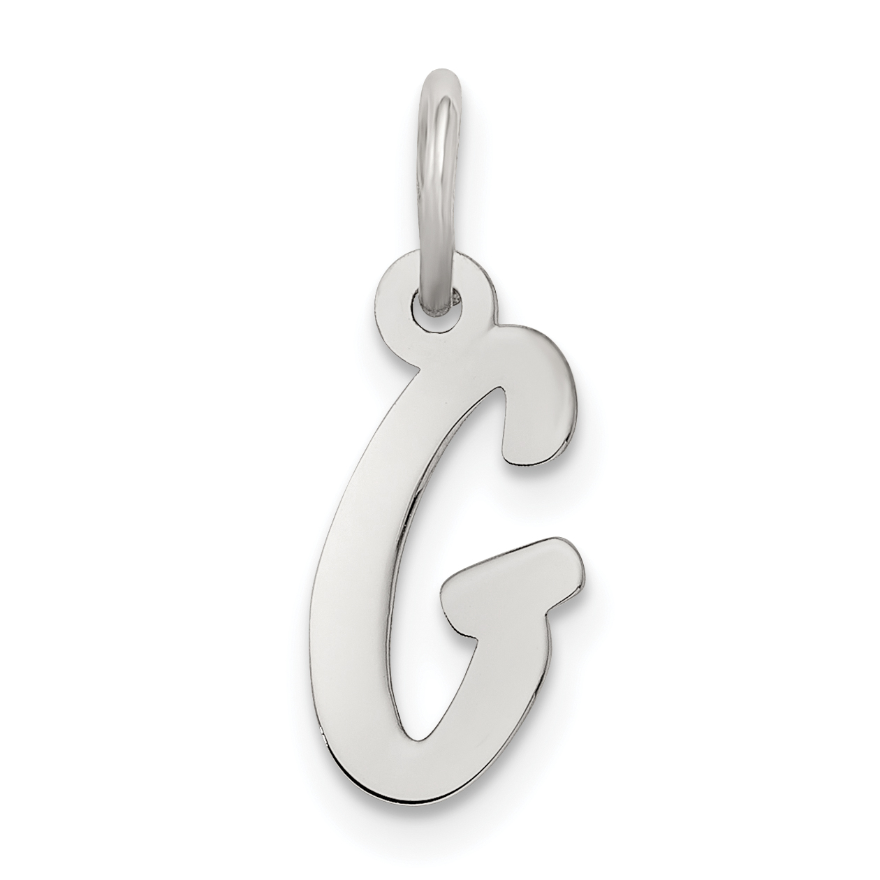 Sterling Silver Rhodium-plated Letter G Initial Charm (QC5092G)