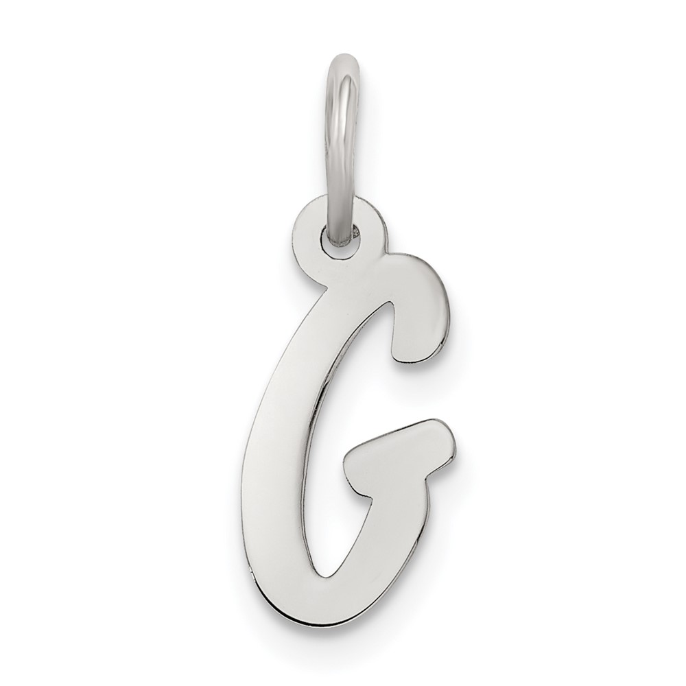 Sterling Silver Rhodium-plated Letter G Initial Charm (QC5092G)