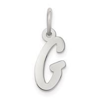 Sterling Silver Rhodium-plated Letter G Initial Charm view 1