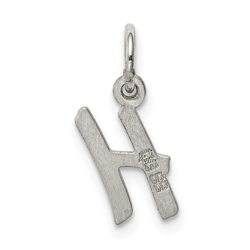 Sterling Silver Rhodium-plated Letter H Initial Charm (QC5092H)