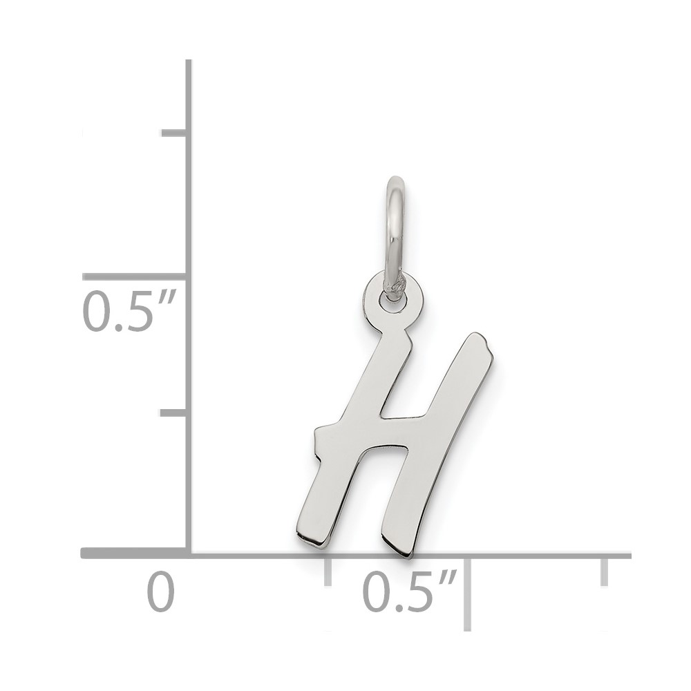 Sterling Silver Rhodium-plated Letter H Initial Charm (QC5092H)