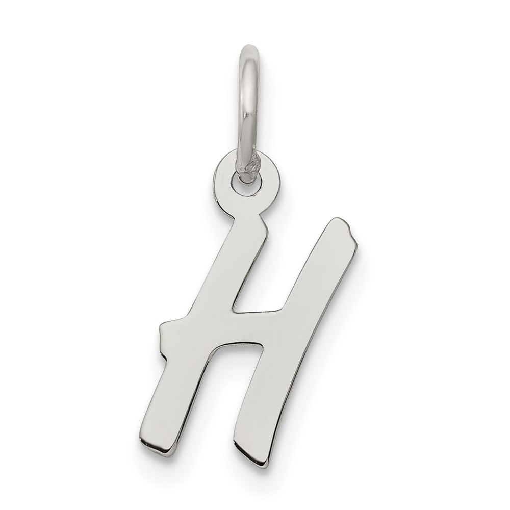 Sterling Silver Rhodium-plated Letter H Initial Charm (QC5092H)