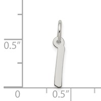 Sterling Silver Rhodium-plated Letter I Initial Charm view 3