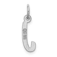 Sterling Silver Rhodium-plated Letter J Initial Charm view 4