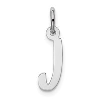 Sterling Silver Rhodium-plated Letter J Initial Charm view 1