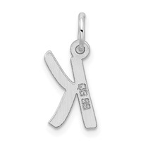 Sterling Silver Rhodium-plated Letter K Initial Charm view 3