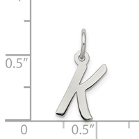 Sterling Silver Rhodium-plated Letter K Initial Charm view 4