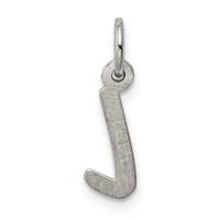 Sterling Silver Rhodium-plated Letter L Initial Charm view 3