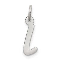 Sterling Silver Rhodium-plated Letter L Initial Charm view 1