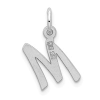 Sterling Silver Rhodium-plated Letter M Initial Charm view 3