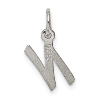 Sterling Silver Rhodium-plated Letter N Initial Charm view 4