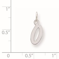 Sterling Silver Rhodium-plated Letter O Initial Charm view 3