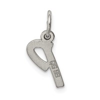Sterling Silver Rhodium-plated Letter P Initial Charm view 4