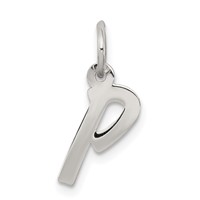 Sterling Silver Rhodium-plated Letter P Initial Charm view 1