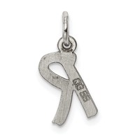 Sterling Silver Rhodium-plated Letter R Initial Charm view 4